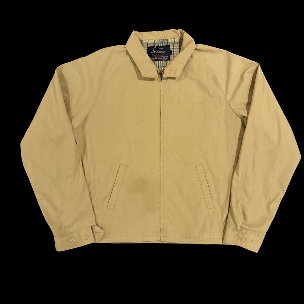 Vintage Sears Sportswear Harrington Jacket Tan 70s USA Made Zip